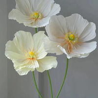 D-BF001 Vente en gros de fleurs géantes blanches pour mariage, décoration de fleurs artificielles géantes, fleurs en papier géantes pour vitrine de magasin de mariage