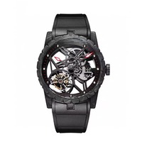 Montre de plongée automatique mécanique squelettée à tourbillon pour homme, en fibre de carbone de qualité supérieure, de créateur haut de gamme, avec réserve de marche, édition limitée