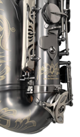 Professional Eb Alto Saxophone Matte Black Nickel Keys Hand Engraved Brass Body Woodwind Instrument for Performance