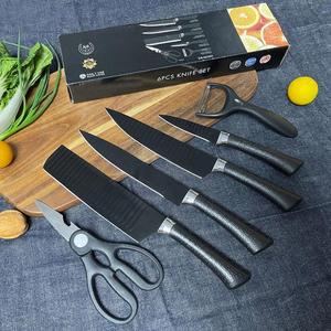 Ensemble de couteaux de cuisine en acier inoxydable de haute qualité, 6 pièces, design moderne, lames polies ambidextres, marque XHD, boîte cadeau couleur - Product Image 5