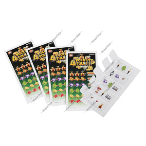 Pull Tab Design gratuit Papier couché Impression numérique <span class=keywords><strong>Ticket</strong></span> Taille logo Taux gagnant Onglets à tirer personnalisés Billets de jeu - Product Image 1