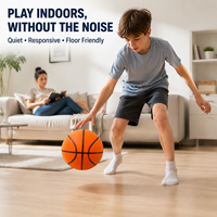 Ballon de Basket Silencieux Elite Taille 7 29.5" Mousse PU 340g Toucher Doux Entraînement Intérieur