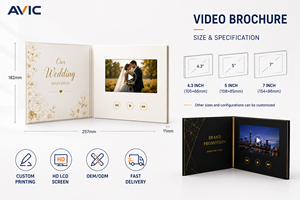 Carte d'<span class=keywords><strong>invitation</strong></span> numérique de <span class=keywords><strong>mariage</strong></span> à grand écran de 7 pouces avec stockage intégré, brochure vidéo LCD - Product Image 2