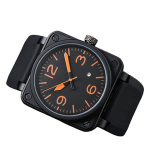Reloj mecánico cuadrado automático para hombre, sencillo y moderno, con nueva correa de silicona brillante, deportivo y resistente al agua. - Product Image 1