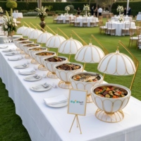 FANITF Chauffe-plat en acier inoxydable avec couvercle suspendu 8L, chauffage continu à l'alcool, options multicolores pour banquets hôteliers