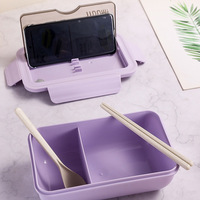 Boîte en plastique sans BPA Logos personnalisés Bento portable durable micro-ondes lave-vaisselle boîtes à lunch scolaire enfant