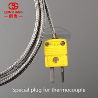 Fil tressé de mesure de thermocouple haute température de type K Avec prise Bouclier en acier inoxydable