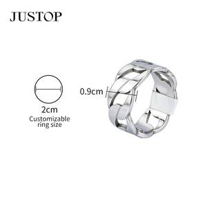 Anillo unisex de acero inoxidable con baño de oro, resistente al agua, hipoalergénico, para hombre, diseño de joyería de moda, OEM/OEM. - Product Image 4