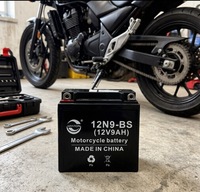 Batterie de moto 12N9-BS 12V 9Ah sans entretien, batterie au plomb-acide AGM pour démarrage