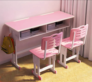 Muebles de escritorio de MDF modulares para educación secundaria y universitaria, <span class=keywords><strong>mesa</strong></span> y sillas dobles para estudiantes, gran oferta para dos <span class=keywords><strong>personas</strong></span> - Product Image 3
