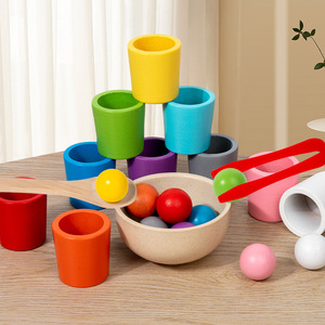 Juguete Educativo Montessori de Madera para Bebés, Vasos de Clasificación de Colores, Rompecabezas para la Primera Infancia, Entrenamiento Cognitivo, Concentración y Motricidad Fina - Product Image 3