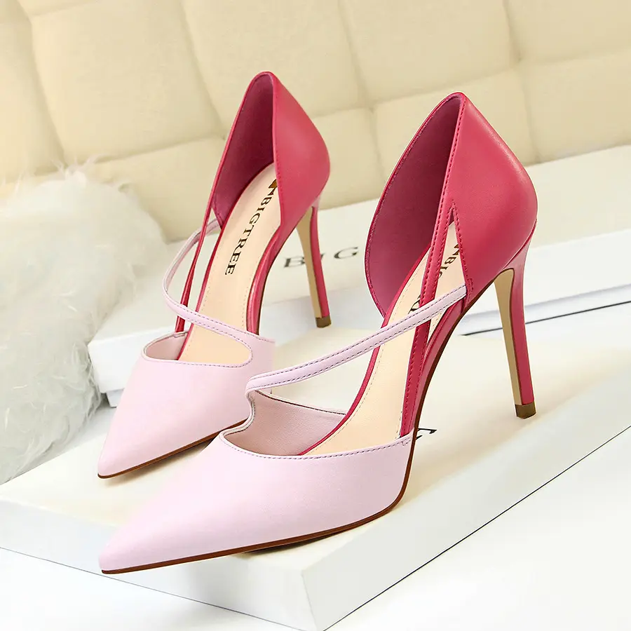 sandale femme 2022 Trendy high heels shoes for women sandals sexy with ankle strap ladies Pu Leather women shoes for wedding