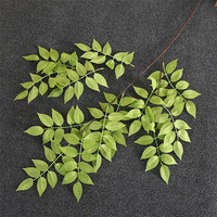 Feuilles artificielles de trompette de Jésus, plante verte à longue branche, feuille de banian souple pour la décoration de la maison et de mariage