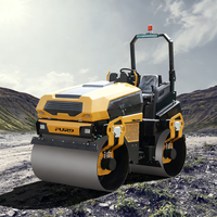Rouleau compacteur vibrant à double tambour Kubota 45,7 CV 4 tonnes avec pompe à engrenages motorisée 2x48KN pour compactage de chaussées en asphalte à faible force de compactage