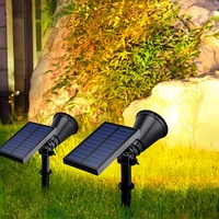 Projecteur solaire extérieur pour allée, IP65 étanche, LED RGB, projecteur/lumière ponctuelle, haut lumen, rechargeable, petite lumière de jardin, télécommande
