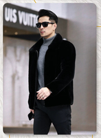 Veste en fourrure de vison véritable pour homme, manteau de luxe noir en fourrure de vison, style classique d'hiver, épais et chaud, vêtement d'extérieur en fourrure authentique