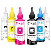 100ml Set Tinta DTF Premium CMYK Putih untuk Epson L1800 XP600 L805 R1390 8550 Tinta Film Transfer DTF