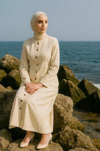 最新デザイン高品質高級アバヤイスラム服現代女性アバヤドレスイスラム教徒 - Product Image 4