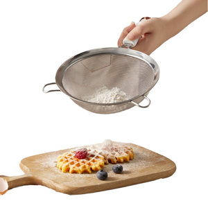Tamis à farine ergonomique en acier inoxydable, 2 tailles, pour la pâtisserie, le café, le thé, le jus - Product Image 2