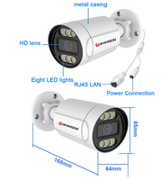 Caméra Bullet Extérieure HFWVISION 4K HD 8MP POE avec Objectif Starlight 3.6MM, Vision Nocturne Couleur, Capteur CMOS, H.265, Détection IA des Données NVR