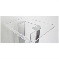 Acrylique transparent personnalisé et podium en aluminium argenté avec étagères pour le bureau d'école de base de poteau en aluminium de plancher