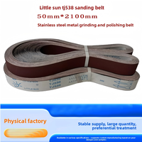 1 buah Sabuk Abrasif TJ538 2100*50 |   Kain Amplas Merah 915*50mm untuk Pemolesan & Pengasahan Logam Stainless Steel, Keras & Lembut |   Korundum Coklat