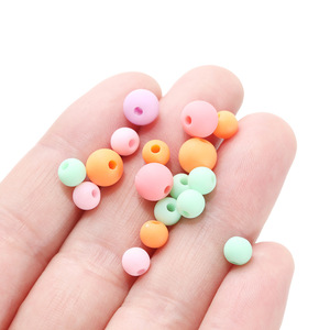 Cuentas acrílicas esmeriladas de 6/8 mm, color mate sólido, cuentas redondas sueltas para la fabricación de joyería, material de abalorios para bricolaje, venta al por mayor. - Product Image 3