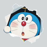 2 Stiker Doraemon Versi Lubang Lucu untuk Kaca Spion Mobil, Stiker Anime Hewan Peliharaan