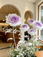 G-181 Ensemble de pivoines géantes à dégradé doux, support autoportant pour allée de mariage, vitrine de magasin, exposition d'art et scène photo intérieure