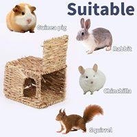 Lit de foin tissé à la main naturel pliable pour lapin, hamster, cochon d'Inde, chinchilla, petits animaux