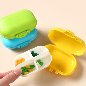 Boîte à pilules à 4 compartiments avec impression de logo personnalisé, couleur pastel, organiseur de médicaments hebdomadaire mignon pour les voyages, la salle de sport, le bureau - Product Image 2