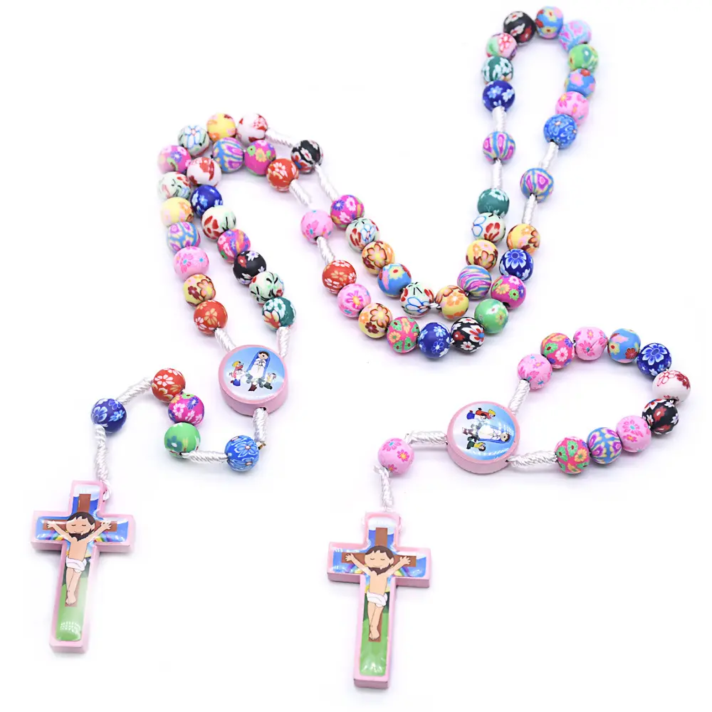 Rosary Beads Necklace with Jesus Christ Crucifix Cross Catholic Adult Child Rosary Prayer Beads