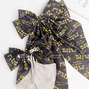 Extra Fashion Custom Your Logo Silky Satin <strong>Bow</strong> Hair <strong>Clips</strong> Long Tail <strong>Bows</strong> <strong>Clip</strong> for Girls Women Large Hair <strong>Bows</strong> Hairpin - Product Image 4
