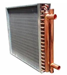 Wood furnace Water to air copper tube aluminium finned Heat Exchanger coil