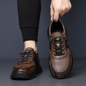 รองเท้าลำลองหนังผู้ชาย พื้นยางแบบแบน นุ่มสบาย เหมาะสำหรับใส่พักผ่อน ผลิตที่เมืองเหวินโจว - Product Image 3