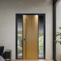 Porte pivotante personnalisée Ace de grande taille Porte d'entrée moderne à lattes en bois massif pour les maisons