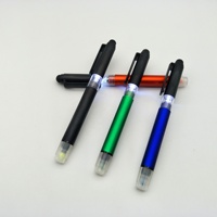 Surligneur avec stylo et stylet combinés, barils multicolores, encre noire à bille, surligneurs en gel à la cire avec stylo LED