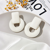 Boucles d'oreilles géométriques en bois Boucles d'oreilles pendantes en perles de bambou vintage Accessoires de vacances Mode Bijoux pour femmes Boucles d'oreilles pour femmes