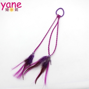 <span class=keywords><strong>Las</strong></span> muchachas del bebé al por mayor peluca pluma del pelo banda de pelo banda elástica - Product Image 1