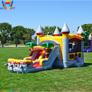 PVC animadora escenario salto Castillo encantador niñas inflable Casa de rebote con tobogán para alquiler - Product Image 2