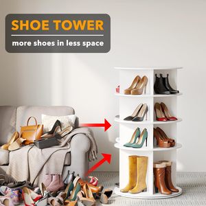 Range-<span class=keywords><strong>Chaussures</strong></span> Rotatif 2024 à 7 Niveaux, <span class=keywords><strong>Tour</strong></span> de Rangement Pivotante pour 24 Paires de <span class=keywords><strong>Chaussures</strong></span>, Organisateur pour Entrée - Product Image 2