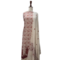 Ensemble de broderie machine traditionnelle pour femme, 3 pièces, avec surpiqûres décoratives, textile haut de gamme, vente en gros personnalisée, usine OEM ODM