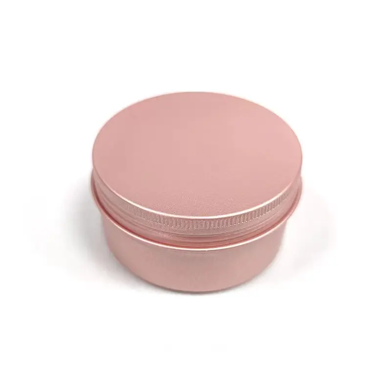 Custom Rose Gold Cream Container En Verpakking Metalen Blikken Doos Blik Aluminium Cosmetische Pot Met Schroef Top