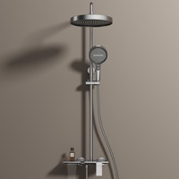 Robinet de douche mural moderne en cuivre avec pommeau de pluie et jets de massage pour hôtel et usage extérieur
