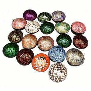 Cuencos Decorativos de Concha de Coco Pulida Estilo Bohemio Ecológicos al por Mayor de Moda 2021 con Llavero - Product Image 1