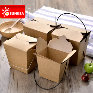 Takeaway Paper Noodle Box with Plastic Handle