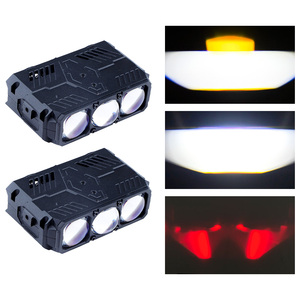 Wholesale 3 Eye Bi <b>Led</b> Driving Light Three Lens Auxiliary Lamp Motorcycle Car Grille 220W Spotlights Grille Lights - Product Image 6