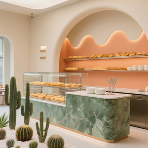 <span class=keywords><strong>Vitrine</strong></span> de boulangerie commerciale haut de gamme, contrôle intelligent de la température, construction robuste, éclairage LED, finition marron - Product Image 1