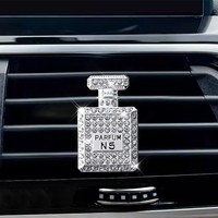 Clip de parfum pour voiture personnalisé, aromathérapie, huile essentielle, diffuseur de parfum pour voiture, flacon de parfum avec diamant, désodorisant pour voiture