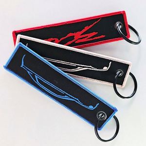 Wholesale Custom Embroidery Key Tag Design Logo Fabric Keychains/Keyrings Promotional Jet Tags for Businesses - Product Image 5